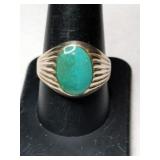 Silver native American turquoise ring.  Marked