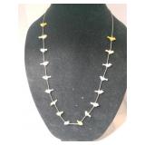 Vintage zuni shell bird necklace