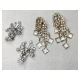 Gold tone and silver tone clear rhinestone