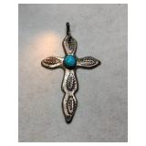 Silver Navajo turquoise cross pendants   .120 oz