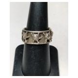 Silver turtle band ring. Marked 925 Size 7.
