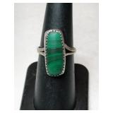 Silver Navajo turquoise Ring marked F     Size 6