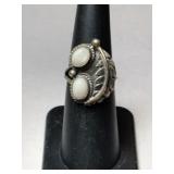 Silver Navajo Whitestone  Ring.    Size 5.5