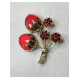 Sarah Coventry" strawberry festival" gold tone