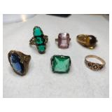 Vintage rhinestone rings unmarked