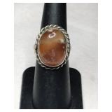 Silver native American ring brownish color ring