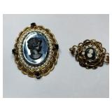 West Germany and Coro  black cameo brooches