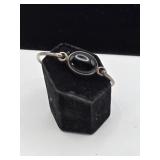 Onyx and Silver Bracelet marked Sterling 11 grams