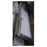 4 white 9ftx21in,  1 missmatched garage door