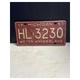 1957 Michigan license plate