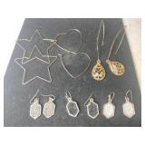 Gold and silver tone dangle earrings