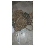 Shelf brackets,  rope and pulleys