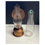 copper oil lamp with extra glass chimney