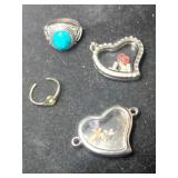Heart Charms and rings