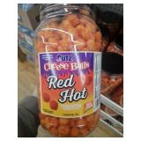 2 giant tubs of red hot cheese balls
