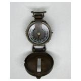 Brass military prismatic pocket compass
