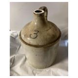 3 gal antique American stoneware jug