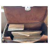 Leather case with aviation route maps and more