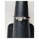 White gold clear Stone ring marked 14k size 6.