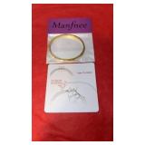 Manfee gold thin love bangle bracelet for women