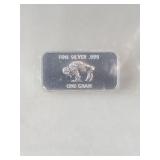 1 Gram Bar .999 Fine Silver  Buffalo