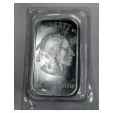 Indian-buffalo.  .999 fine silver 1 oz bar