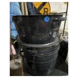 speckled black enamelware water bath canner or