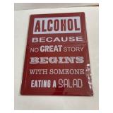 12 in x 17 in metal Alcohol sign
