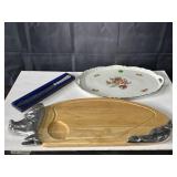 23" Pig carving board, Bavarian platter & Aynsley