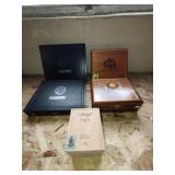 Lot of wooden cigar boxes. Brands include