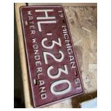 1957 Michigan water wonderland license plate