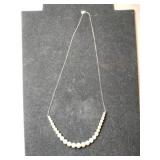 10K white gold Pearl necklace marked Caco  10k