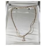 14k 3  strand chain with three-sided pendant