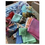 Collection of colorful scarfs