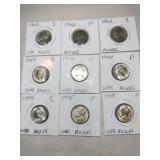 9 war nickels 1942 ,1944 ,1945