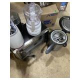 Toaster oven, countertop fryer, and three food