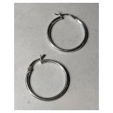 Silver hoop earrings marked 925  .080oz
