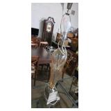 Modern crackle glass lamp with no shade 36in tall