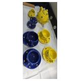 Shchiling Blue and yellow polkadot porcelain tea