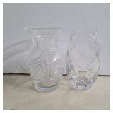 2 Crystal vases 5.5in tall