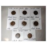 8 wheat pennies mixed years