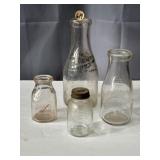 Milk and cream glass bottles