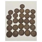 26 Indian Head Pennies Assorted Years