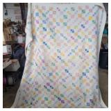 Hand made patchwork quilt no rips some spots and