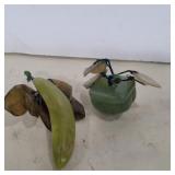 Carved jade banana 1 leaf broke and carved jade