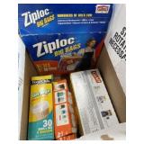 Garbage bags and Ziploc bags