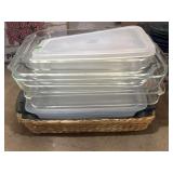 Pyrex and fire king etc. casserole dishes and