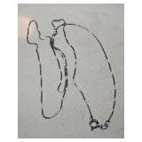 Silver box chain Marked 925.   .080oz