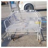 Wrought iron 2 seat glider bench 46in wide 31in