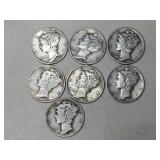 7 Mercury dimes mixed years